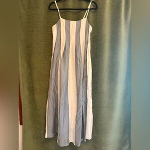 Madewell Blue and Cream Striped Maxi Dress